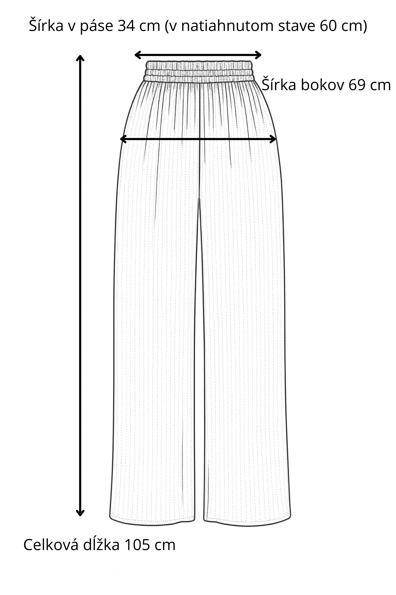 široké  nohavice modre a kremove